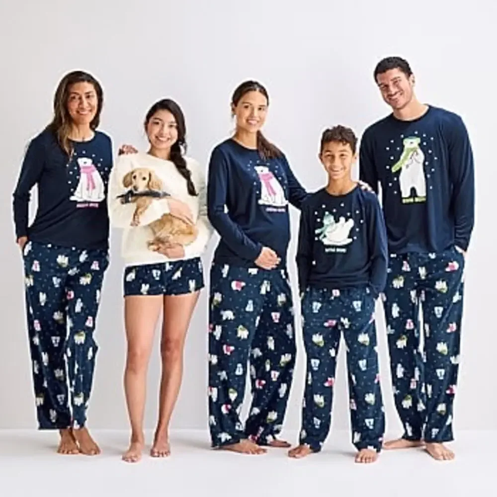 NEW! XXS 4/5 North Pole Trading Co. Polar Bear Fleece Pajama Pants Navy